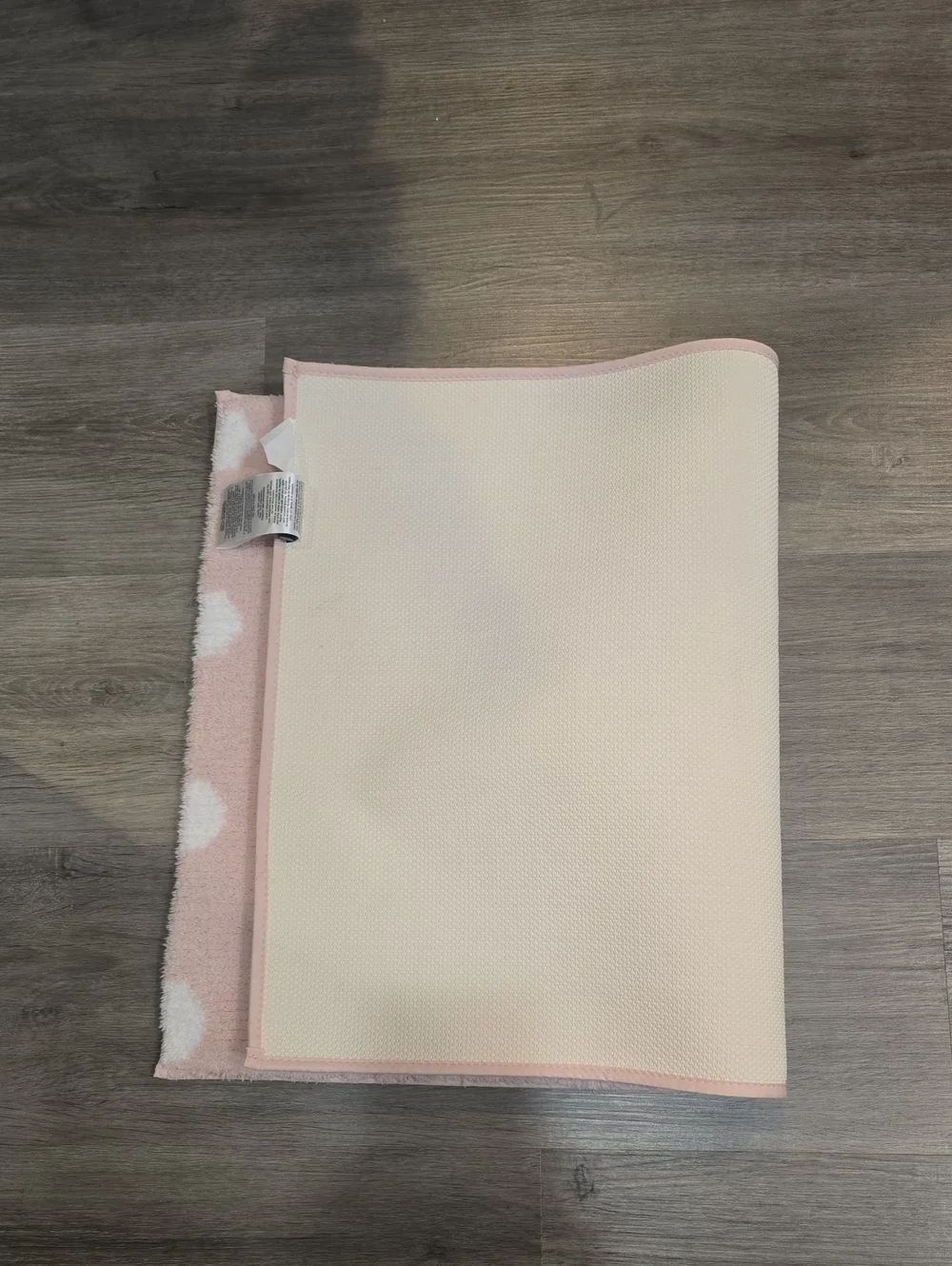 Kate Spade New York Pink and White Polka Dot Plush 21 X 34 Bath Rug